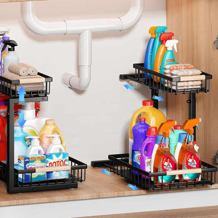 Rubbermaid Under Sink Organizer And Storage 2 Pack Adjustable Height 2